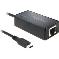 DeLOCK 62642, Langallinen, USB, Ethernet, 1000 Mbit/s, Musta