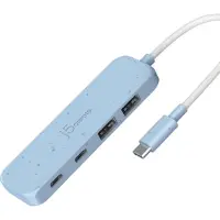 J5CREATE JCH342EC - hub - USB-C - 4 ports USB hub - 4 porttia - Sininen