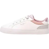 Pepe Jeans for woman/girl. PGS30617 Kenton Court G leather shoes white (38), Flat, Suede, Laces, Casual, children's fashion