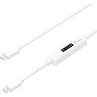 J5CREATE JUCP14-N USB-C -kaapeli OLED-tehomittarilla, 100 W, 1,2 m, valkoinen