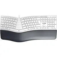 Cherry KC 4500 ERGO, Langallinen, USB, QWERTZ, Valkoinen (JK-4500DE-0)
