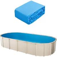 Vevor soikea uima-altaan vuoraus, 22 x 12,3 jalkaa, uima-altaan vuoraus, vakiopaksuus, kestävä vinyyliallasvuoraus, päällekkäinen tyyli, uima-altaan vuorauksen vaihto 52 tuuman seinäkorkeudelle maanpi