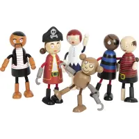Small Foot Pehmeät puunuket - Piraatit - 5 kappaletta - Tyypillisiä piraattityylejä - Bioplastiikka - Yhteensä