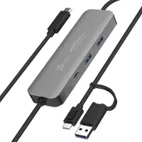 J5CREATE USB-keskitin jossa näytön jakaminen