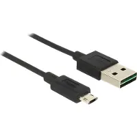 DeLOCK 83844, 1 m, USB A, Micro-USB B, USB 2.0, 0,48 Gbit/s, Musta