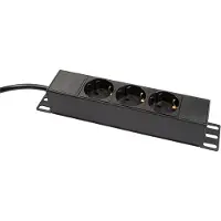 Logilink PDU3B01, 1U, Polypropeeni (PP), Musta, 3 AC-pistorasia(a), 1,8 m, H05VV-F