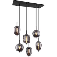 Globo Riippuvalaisin lasi Blacky, himmennettävä, Alumiini/harmaa/sinkki, Olohuone/ruokailutila, Lasi
