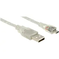 DeLOCK – Cable USB 2.0 Type-A male > USB 2.0 Micro-B male 1 m transparent (83898)