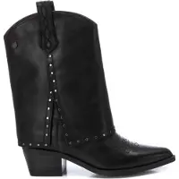 Xti for woman. 16196101-NEGRO Leather ankle boots 161961 Black (38), 3 to 5 cm, None, Casual