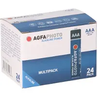 Agfa 110-819938, Kertakäyttöinen akku, AAA, Alkali, 1,5 V, 24 kpl, Musta, Sininen, Punainen, Valkoinen