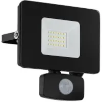Eglo Faedo 3 LED seinävalaisin liiketunnistimella IP44 14cm 20W musta/kirkas