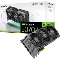 PNY GeForce RTX 5070 Ti, GeForce RTX 5070 Ti, 16 GB, GDDR7, 256 bittiä, 7680 x 4320 pikseliä, PCI Express x16 5.0 (VCG5070T16TFXPB1)