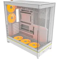 Montech HS02 PRO -miditornikotelo ikkunalla ja RGB-valaistuksella, valkoinen