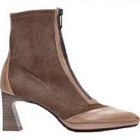 Hispanitas for woman. HI254186 Atlanta Soho brown leather ankle boots (38), 3 to 5 cm, Zip, Casual