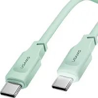Usams USB-C-kaapeli USB-C 100W 1,2m-porttiin, näytön pikalataus, Lithe-sarjan musta/vihreä SJ567USB04 (US-SJ567)