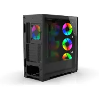Inca EMG-17XN, Midi Tower, PC, Musta, ATX, mikro ATX, Mini-ITX, ABS, Metalli, Pelaaminen