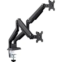 InLine Double -monitorivarsi kahdelle näytölle, kaasujousella, USB 3.0, musta