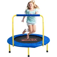 Vevor 91,4 cm trampoliini lapsille, 91,4 cm trampoliinit sisä-/ulkotrampoliini taaperoille, kokoontaitettava minivauvatrampoliini vaahtomuovikahvalla, virkistyskäyttöön tarkoitettu trampoliini syntymä