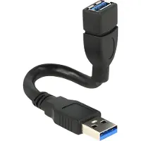 DeLOCK ShapeCable USB 3.2 Gen 1 0,15 m - USB-jatkokaapeli, musta