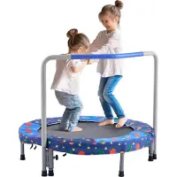 Vevor 36" lasten trampoliini, 3FT sisä- ja ulkokäyttöön tarkoitettu trampoliini, kokoontaitettava minitrampoliini kahvalla, reboundertrampoliini taaperoille, syntymäpäivälahja yli 3-vuotiaille lapsill
