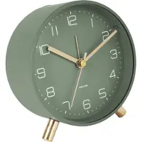 Karlsson Alarm Clock Lofty Metal Matt Green - Green - Ø11CM