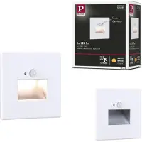 Paulmann upotettava LED-seinävalaisin Edge Quadro, valkoinen 8x8 cm Quadro Square Sensor, Valkoinen/opaali, Eteinen, Synteettinen materiaali, Moderni,