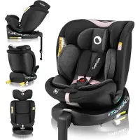 Lionelo Navy i-Size Black Pink kääntyvä turvaistuin, ISOFIX, musta/vaaleanpunainen