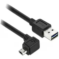 DeLOCK – Cable EASY-USB 2.0 Type-A male > EASY-USB 2.0 Type Micro-B male angled left/right 0,5m blk (83847)