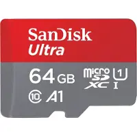 SanDisk Ultra 64 Gt MicroSDXC UHS-I A1 -muistikortti + SD-adapteri