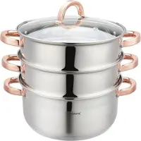 Klausberg höyrypannusetti, 24 cm, ruusukulta, 4 kpl