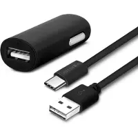 Forever USB-autolaturi M02 2 A + Type-C-latauskaapeli
