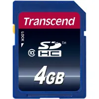 Transcend TS4GSDHC10 4 Gt SDHC Class 10 UHS-I -muistikortti, musta