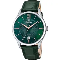 Festina Miesten kello F20426-7 Classic Vihreä/Nahka Ø43 mm