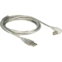 DeLOCK 2m, USB2.0-A/USB2.0-B, 2 m, USB A, USB B, USB 2.0, Uros/uros, Hopea, Läpinäkyvä (84814)