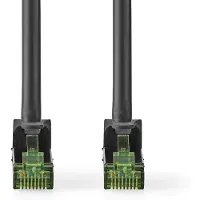 Nedis CAT7 verkkokaapeli S/FTP RJ45 uros RJ45 uros 10.0 m Snagless Pyöreä LSZH Musta Kirjekuori