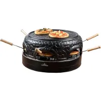 Bestron APD600Z Pizzetteria - electric pizza oven, black, 910 W, serves 6 people, for mini pizzas up to 10 cm in diameter, includes thermal spatulas a