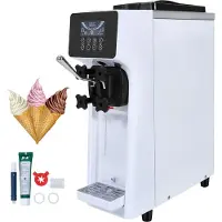 Vevor -jäätelökone kaupalliseen käyttöön, 10 l/h tuotto, 900 W:n yhden maun pehmisjäätelökone, 4 litran säiliö, 1,6 litran sylinteri, LCD-näyttö, automaattinen puhdistus, esijäähdytys, ravintoloiden vä