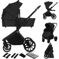Lionelo MIKA Plus 2-in-1 Yhdistelmävaunut, Black Onyx