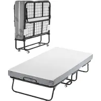 Vevor -lisäsänky, 97 cm x 193 cm kokoontaitettava sänky 13 cm patjalla, kahden hengen kokoontaitettava sänky tukevalla metallirungolla ja muistivaahtopatjalla, kannettava kahden hengen lisäsänky patjal