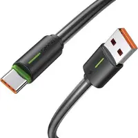 Usams USB-C 3A YU-sarjan kaapeli 1mUSB-C/USB-A musta/musta SJ732USB01 (US-SJ732)