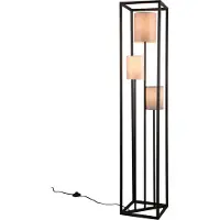 TRIO Ross lattiavalaisin 3xE27 153cm musta/beige/harmaa