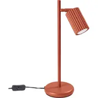 Sollux Lighting pöytävalaisin Karbon, punaisen okran värinen