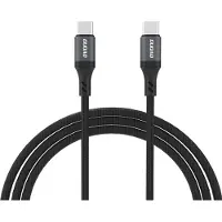 Dudao USB-kaapeli L3CC USB-C - USB-C 60W 1.2m punottu kaapeli - musta