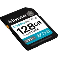 Kingston Canvas Go! Plus Gen4 128 Gt SDXC UHS-I U3 V30 A1 -muistikortti, musta