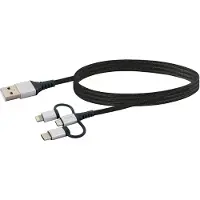 Schwaiger LKU 100, 1,5 m, USB A, Micro-USB B, USB 2.0, 0,48 Gbit/s, Musta, Hopea (LKU100533)