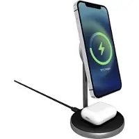 EPICO Magnetic 2in1 Wireless Charger (MagSafe compatible) 15W/10W/7,5W + 18W QC - black