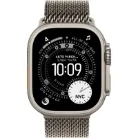 Apple Watch Ultra 3 GPS + Cellular 49mm Natural Titanium Case with Natural Titanium Milanese Loop - Medium