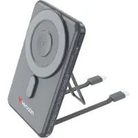 Verbatim 5000mAh Charge 'n' Go, varavirtalähde telineellä, Magsafe, 2x USB-C PD, harmaa