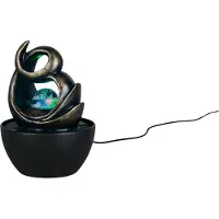 TRIO Leuchten LED-pöytävalaisin Luma, ruskea, korkeus 19 cm, synteettinen hartsi, RGB USB Luma, Ruskea/ruoste, Olohuone/ruokailutila, Synteettinen materiaali