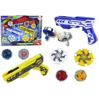 Lean Toys Guns Launcher 4 metallikiekkoa sininen keltainen valot